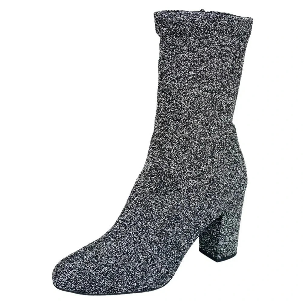 Kenneth Cole Alyssa Metallic Pewter Shimmer Womens Bootie Size 10M